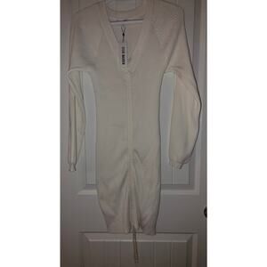 Steve Madden Cream Sweater Dress NWT Size Medium  Optional Cinche Hem